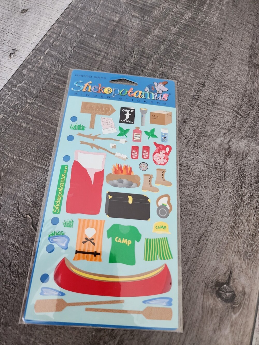 Sticko Stickers Camping Outdoors Hiking Canoe Scrapbooking RETIRED NEW #28